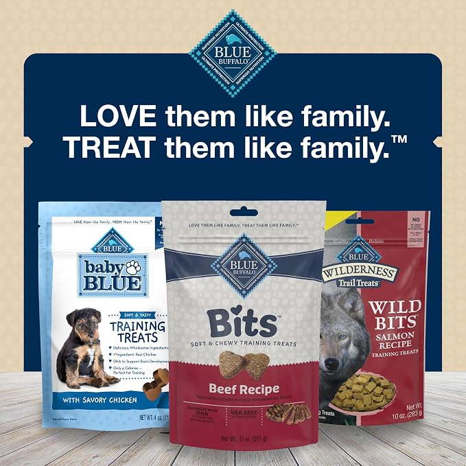 Blue Buffalo Bits Beef Training Treats, 11 oz | Real Beef First, DHA for Cognitive Development, No Chicken By-Product Meals, Free from Red Dye 40