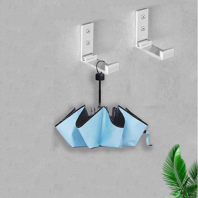 Folding Coat Hooks, 10Pcs Wall Hooks for Hanging Coat Towel Hooks Hardware Heavy Duty Aluminum Alloy Headphone Holder Hooks No Rust Wall Mounted with Screws for Bags Fitness Equipment (10Pcs-Silvery)