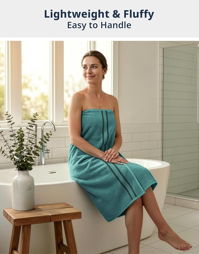 LANE LINEN Large Bath Sheet Soft Absorbent Quick Dry 100% Cotton - Teal | Extra Large Bath Towels - Zero-Twist Durability, Generously Sized, Oversized & Roomy, Lightweight & Breathable