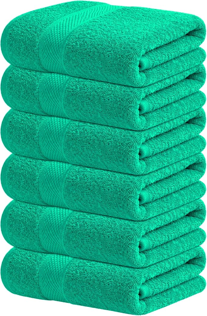 Infinitee Xclusives 100% Cotton Hand Towels for Bathroom - Set of 6 | Ultra Soft, Absorbent & Quick-Drying |16x28 inches| Luxury Hand Towel Set |600 GSM| Gym, Shower, Spa & Hotel Use