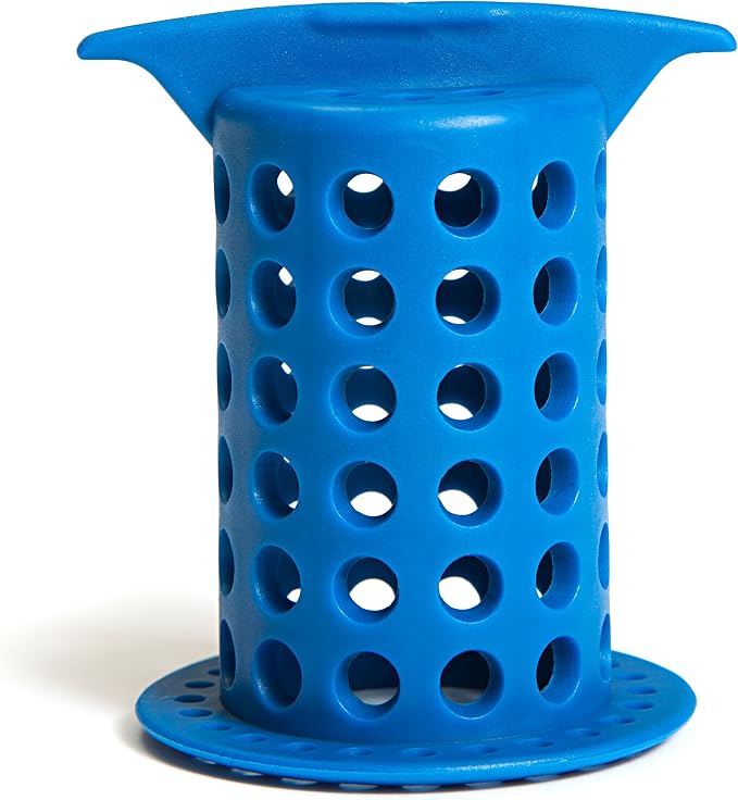 ShowerShroom the Revolutionary 2" Stand-Up Shower Stall Drain Protector Hair Catcher/Strainer, Blue
