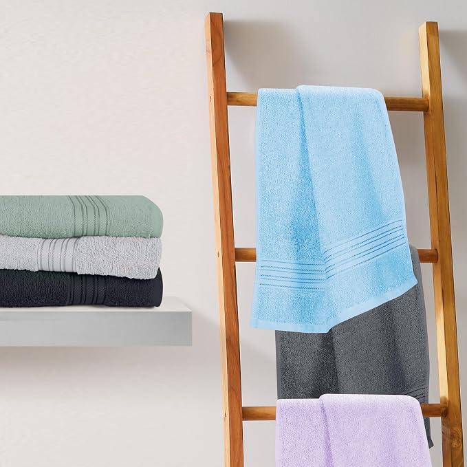 BOUTIQUO Ultra Soft Cotton 6 -Piece Hand Towel Set 16x24 Inch, Ideal for use in Bathroom, Kitchen, Gym, Spa & General Cleaning, Compact & Lightweight Multi Purpose Hand Towels - Multi Color