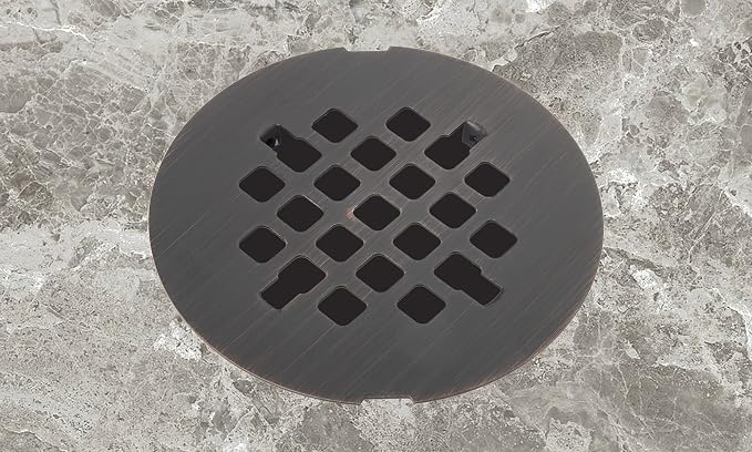 Artiwell 4-1/4” OD Snap-in Shower Drain Cover, Round Shower Drain Strainer Grid, Replacement Cover, Designed for Long-Lasting