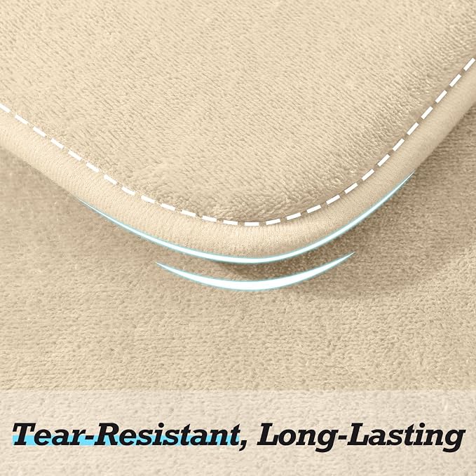 Bathroom Rugs Sets 2 Piece, Non-Slip & Quick Dry Bath Mat Set, Ultra Soft Velvet Bath Rugs for Bathroom, Toilet and Shower Floor, Light Coffee