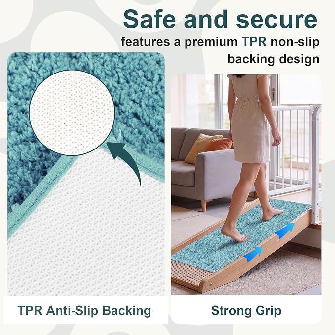 Bathroom Rugs Sets 2 Piece Non Slip Washable Bath Mat Set | Microfiber bath rug set with toilet mats for bathroom , Soft Absorbent toilet rug set TPR Rubber Backed bathroom floor mat