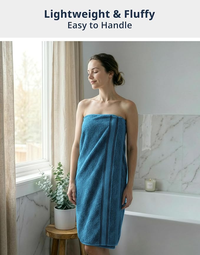 LANE LINEN Towel Set for Bathroom Soft Absorbent Quick Dry - Sea Port | Towel Sets For College Dorm - Everyday Durability, OEKO-TEX Certified, Zero-Twist Durability