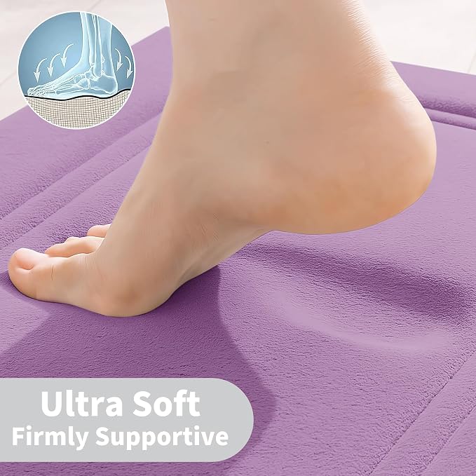 Cupic Cupid Memory Foam Bath Mat 24"×36", Non Slip Bathroom Rugs, Purple | Soft Touch, Cushioned Comfort, Non Slip Bathroom Mat, Super Absorbent & Quick Dry, Machine Washable for Shower, Tub & Vanity