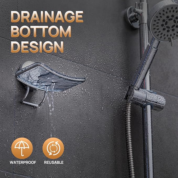 Chrome Suction Cup Soap Dish Holder for Shower Wall Drill-Free Rustproof Waterproof Wall Mount Strong Suction Removable Bar Soap Sponge Holder for Bathroom Bathtub Kitchen