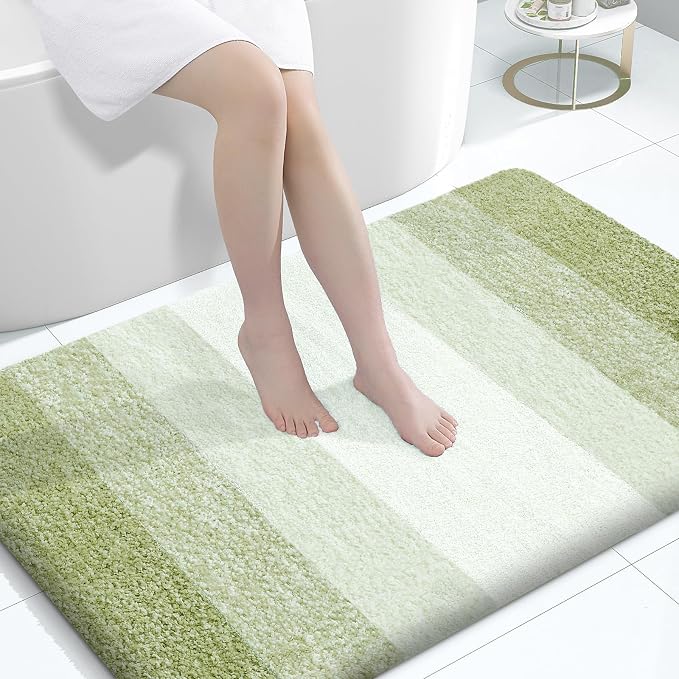 OLANLY Large Bathroom Rugs 44x32, Extra Soft Absorbent Microfiber Bath Rugs | Mustard Yellow, Non-Slip Quick-Drying Rubber Backing, Washable Bath Mat for Floor, Tub and Shower, Home Decor Accessories