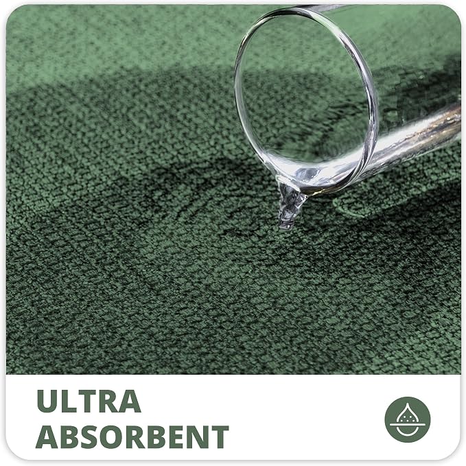 Bosap Bath Mat,Ultra Thin Bathroom Runner Rugs,Large Bath Mats for Bathroom,Quick Dry,Non-Slip,Machine Washable,Low Pile,Bath Rug,Shower Outside,Sink,Home Decor Accessories.Green,3'x4'(36x48inch)