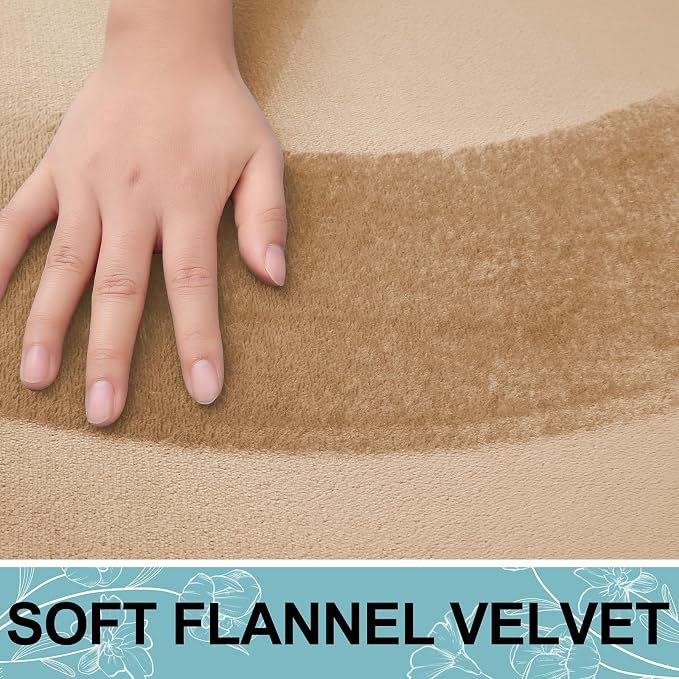 Smiry Memory Foam Toilet Rugs 24x20, Extra Soft Absorbent Bathroom Rugs | Camel, Quick Dry Machine Washable Non-Slip Contour Bath Mat for Toilet