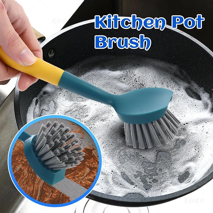 4 Pack Multipurpose Kitchen Cleaning Brushes Set,Cleaning Brush ,Brushes,Dish Brush,Bottle Brush,Scrub Brush,Bristle Brush