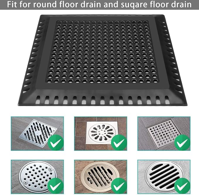 Hair Catcher/Drain Strainer/Shower Drain Cover for Bathroom Floor Drain, Stainless Steel and Silicone (Patented Product) (Pack of 2)