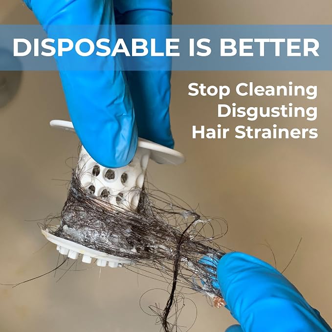 Disposable Mini HairClaw 20 Pack | Extra Small Bathtub Hair Catcher Strainer Trap for 1.5 inch Tub Drain | Eco-Friendly Bioplastic