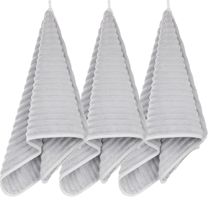Luxury 3-Piece Quick-Dry Bath Towel Set – Ultra Soft Microfiber Towels | Hand Bath Towels for Bathroom, Pool, Home, Sports Gym & Travel – Elegant Twill Design (14”x 29.6”)