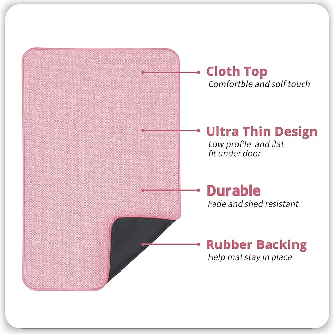 Bosap Bath Mat,Ultra Thin Bathroom Runner Rugs,Large Bath Mats for Bathroom,Quick Dry,Non-Slip,Machine Washable,Low Pile,Bath Rug,Shower Outside,Sink,Home Decor Accessories.Pink,1'5"x2'11"（17x35inch）