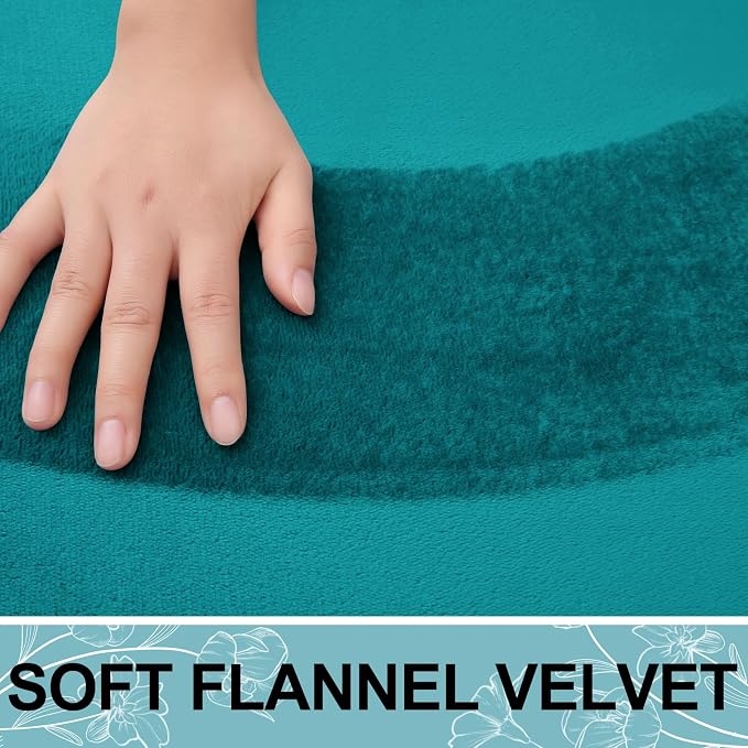 Smiry Memory Foam Bath Mat 24x16, Extra Soft and Absorbent Bathroom Rugs | Teal, Quick Dry Machine Washable Non-Slip Bath Mat for Bathroom Floor, Shower and Tub