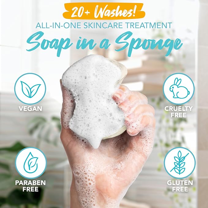 Spongeables Pedi Scrub Foot Exfoliating 20+ Wash Sponge, Argan Oil, 2 Count