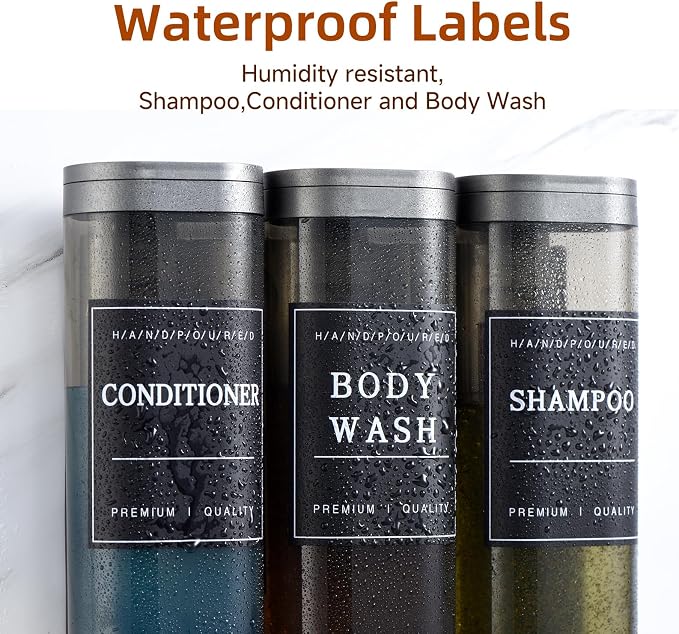 Shampoo and Conditioner Dispenser,Shower Soap Dispenser 3 Chamber No Drill Wall-Mounted for Bathroom & Hotel Leak-Proof Pumps, for Thick Liquids Like Conditioner - 1050ML High Capacity, Gun Gray