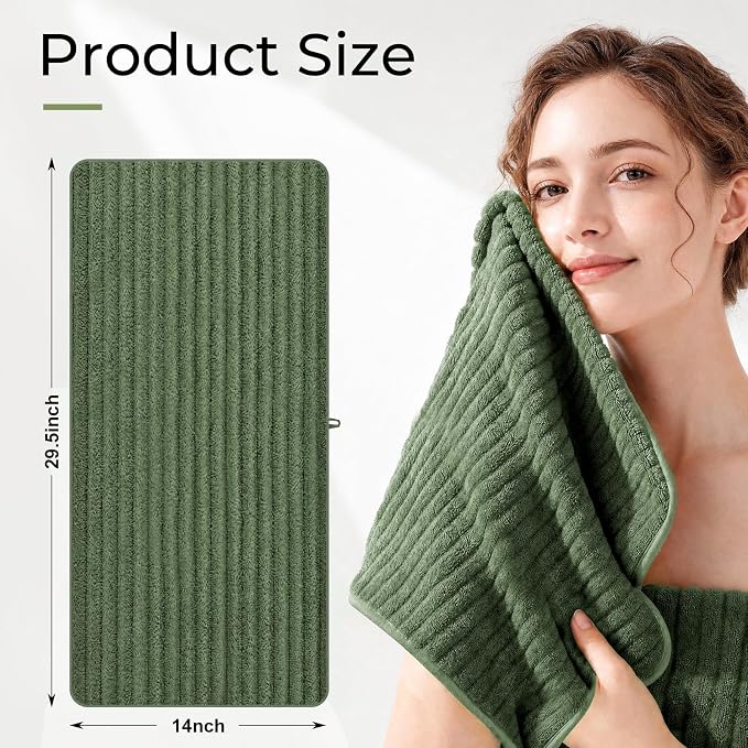 ZVH Hand Towels for Bathroom 6pcs,Quick Dry Microfiber,Super Soft Absorbent | 14X29.5inch,Machine Washable,Hand Towels With Hanging Loops for Spa,Gym,Kitchen,Hotel (Avocado green, Set of 6)