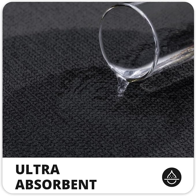 Bosap Bath Mat,Ultra Thin Bathroom Runner Rugs,Large Bath Mats for Bathroom,Quick Dry,Non-Slip,Machine Washable,Low Pile,Bath Rug,Shower Outside,Sink,Home Decor Accessories.Black,3'x4'(36x48inch)
