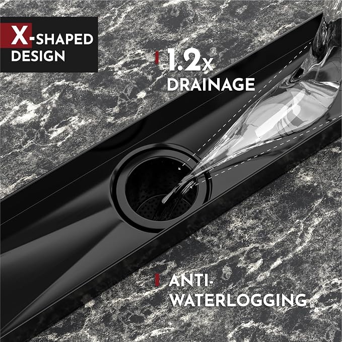 WEBANG 24 Inch Linear Shower Drain Rectangular Floor Drain with Accessories Reversible 2-in-1 Cover Tile Insert Grate Removable SUS304 Stainless Steel CUPC Certified Oil Rubbed Bronze