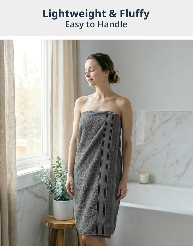 LANE LINEN Bath Towel Set 100% Cotton 18 Piece Soft Absorbent - Grey | Cotton Towel Set - Densely Woven, Coordinated Colors, Everyday Durability, OEKO-TEX Certified, Zero-Twist Durability