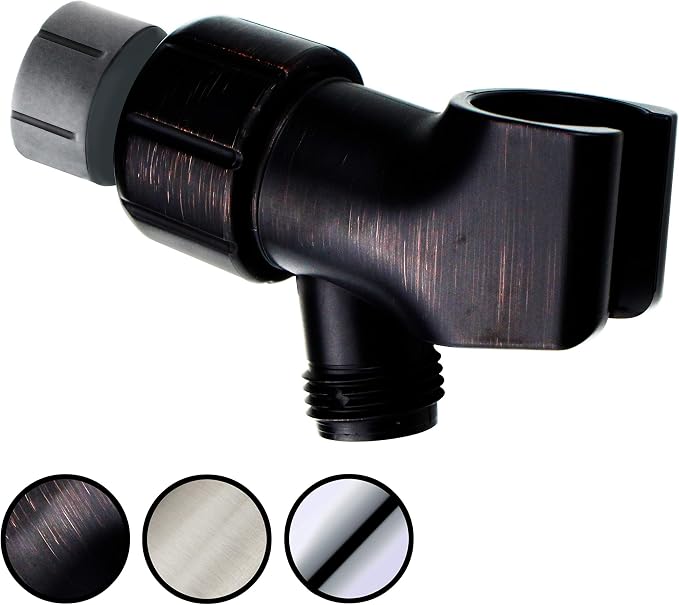 YOO.MEE Adjustable Shower Arm Bracket for Handheld Shower Head, 360° Swivel POM Ball Joint, Large Angle Adjustable Shower Holder, Oil Rubbed Bronze Finish