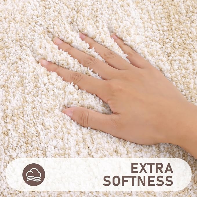 Bsmathom Bathroom Rug Set 5 Piece, Plush Microfiber Bath Mat, Dark Coffee | Extra Water Absorbent, Non Slip Washable Runner Bath Rugs with Toilet Lid Cover and U-shaped Contour Toilet Mat