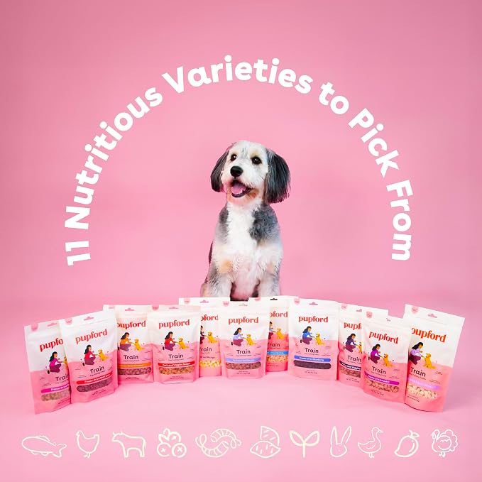 Pupford Freeze Dried Dog & Puppy Training Treats (Rabbit, 4 oz, 3 Pack) | 1400+ treats, Ultra low-calorie, Only 2 ingredients, All breed sizes, Mess free and bite sized, Trainer recommended