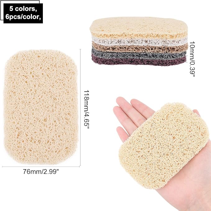 AHANDMAKER Soap Lift Pad, 30 Pcs 5 Colors Soap Saver Soap Dish Holder Accessory Drains Water, Circulates Air, Extends Soap Life for Bathroom, Kitchen, Office, Gym