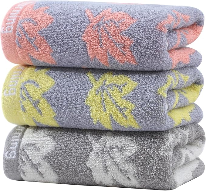 3 Pack Decorative Maple Leaf Hand Towels for Bathroom | Decorative Hand Towel Set for Face Spa Bath Gym Kitchen, 13x30 Inch, Premium materials ensure
