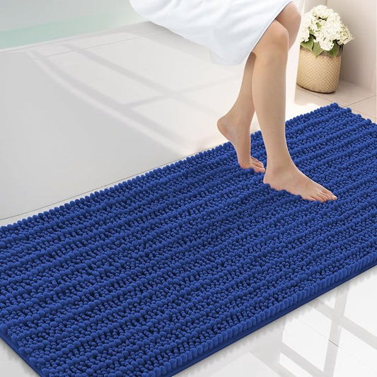 Smiry Bathroom Rugs 59X24, Extra Soft Rubber Backing Chenille Bath Mats | Royal Blue Machine Washable Non Slip Quick Dry Bath Mats for Bathroom Floor, Tub, Shower, Home Decor Accessories