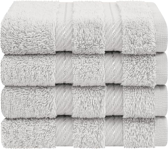 American Soft Linen 100% Cotton Luxury Turkish Towels, 4 PC Washcloth Set | Soft Absorbent Quick Dry OEKO Tex Standard 100 Certificated Durable Machine Washable Premium Hotel Quality