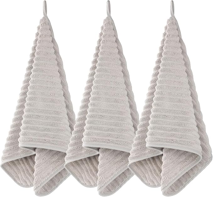 Luxury 3-Piece Quick-Dry Bath Towel Set – Ultra Soft Microfiber Towels | Hand Bath Towels for Bathroom, Pool, Home, Sports Gym & Travel – Elegant Twill Design (14”x 29.6”)