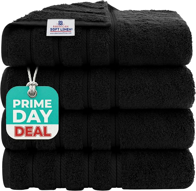 American Soft Linen 100% Cotton Luxury Turkish Towels, 4 PC Bath Towel Set | Soft Absorbent Quick Dry OEKO Tex Standard 100 Certificated Durable Machine Washable Premium Hotel Quality