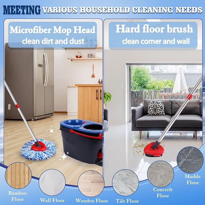 8-Pack Reusable Mop Head Replacement for OCedar RinseClean 2-Tank System, Microfiber Spin Mop Refills Compatible