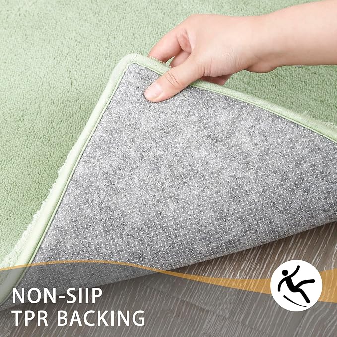 MINIDEAR Bathroom Rugs 60x24 Sage Green - Thick Memory Foam Bath Mat, Ultra Soft & Plush Fluffy, Non-Slip, Quick Dry, Absorbent Washable Floor Microfiber Mat for Tub, Home Decor Accessories