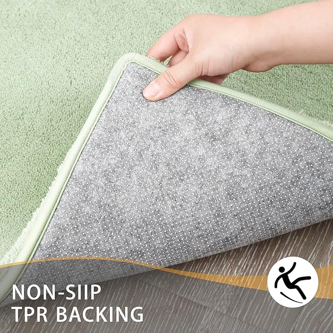 MINIDEAR Bathroom Rugs 32x20 Sage Green - Thick Memory Foam Bath Mat, Ultra Soft & Plush Fluffy, Non-Slip, Quick Dry, Absorbent Washable Floor Microfiber Mat for Tub, Home Decor Accessories