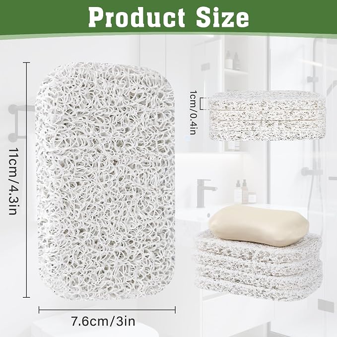 4 Pack Soap Holder Pad，Soap Holder for Kitchen & Bathroom，White Non-Slip Soap Lifting Pads for Soap Dish