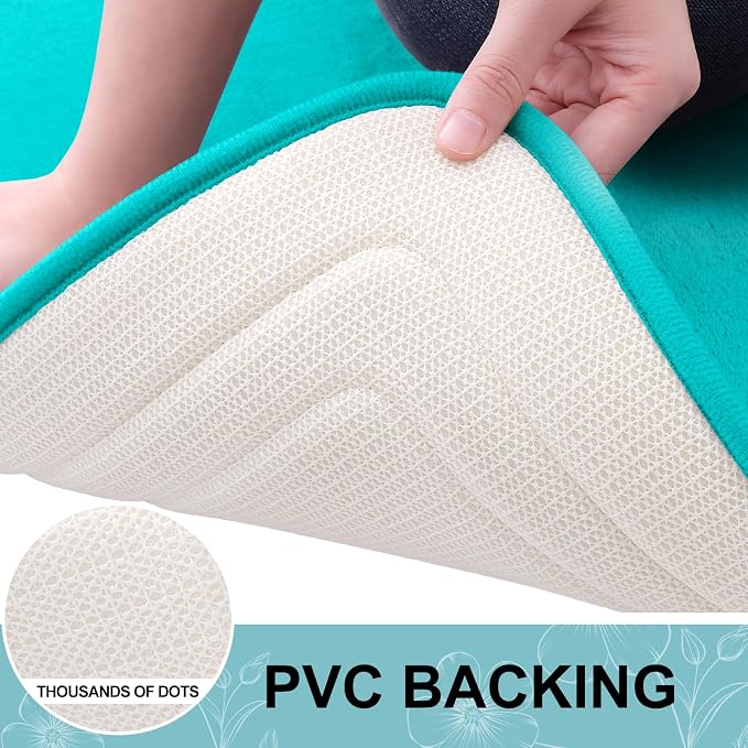 Grandaily Memory Foam Bath Mat Rug 30x20, Ultra Soft, Non-Slip and Absorbent Bathroom Rugs, Machine Wash Dry, Comfortable Bath Carpet for Bathroom Floor, Tub and Shower, Teal