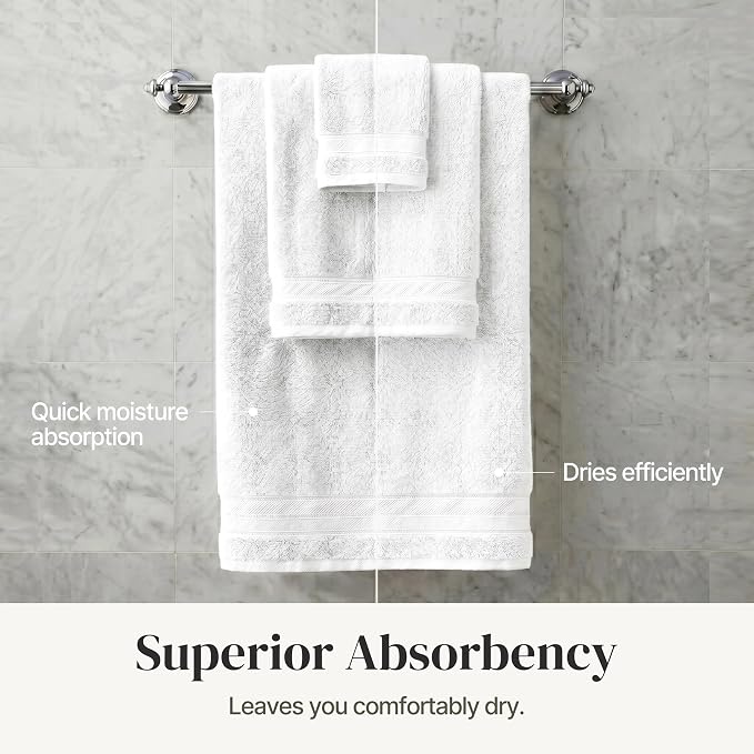 Modern Threads 4-Pack SpunLoft Bath Sheet White 35x66