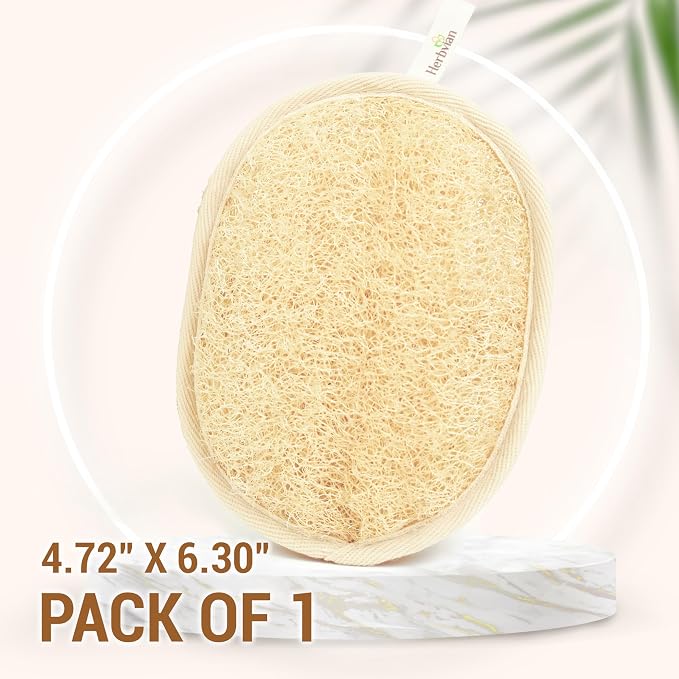 Natural Loofah Exfoliating Body Scrubber Pads for Bath and Shower | Made from 100% plant-based Vietnamese loofah to exfoliate and cleanse skin during baths and showers.
