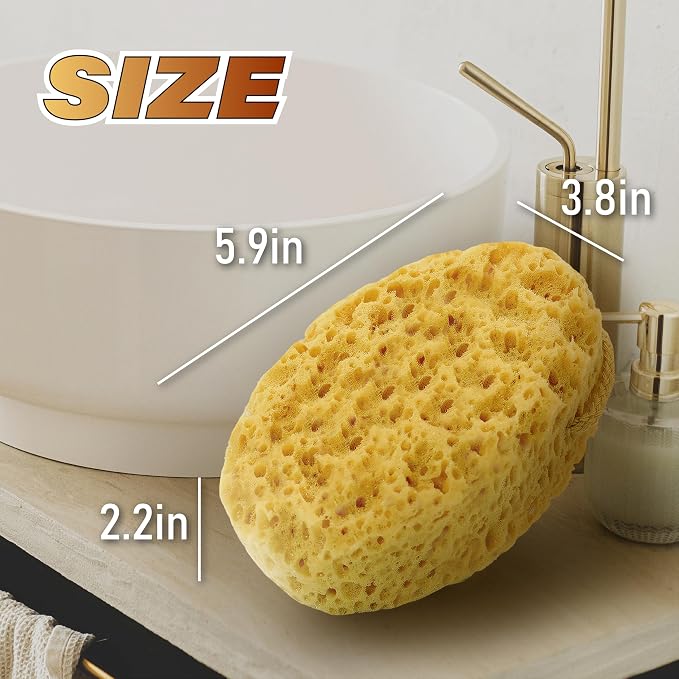 myHomeBody Bath Sponge, Foam Loofah, Shower Sponge for Body, Oval, 3 Pack | Large Size, Lots of Lather, Bath Sponges for Shower, Body Scrubber for Bathing, Body Wash Women, Exfoliating Loofah Sponge