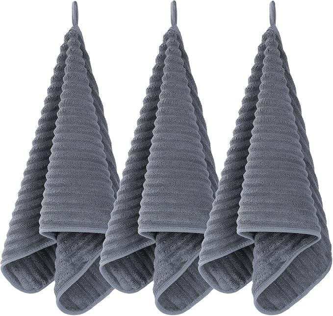 Luxury 3-Piece Quick-Dry Bath Towel Set – Ultra Soft Microfiber Towels | Hand Bath Towels for Bathroom, Pool, Home, Sports Gym & Travel – Elegant Twill Design (14”x 29.6”)