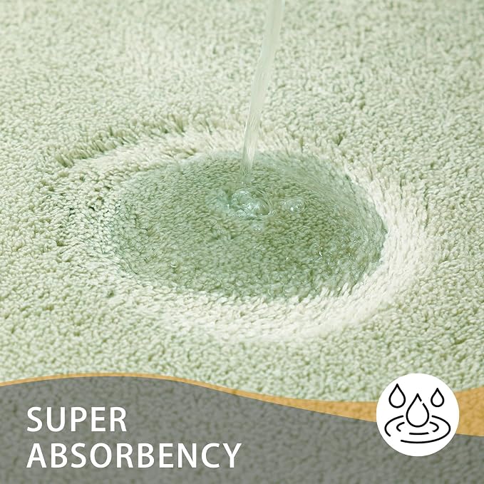 MINIDEAR Bathroom Rugs 24x17 Sage Green - Thick Memory Foam Bath Mat, Ultra Soft & Plush Fluffy, Non-Slip, Quick Dry, Absorbent Washable Floor Microfiber Mat for Tub, Home Decor Accessories