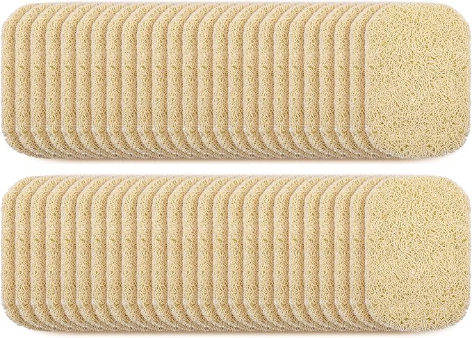 WLLHYF 50 Pcs Soap Savers Pads Draining Lift Pad Non-Slip Soap Holder Pad Dish Soap Holder Bar Draining Soap Bar Mat Soap Saver Dish for Shower Kitchen Bathroom
