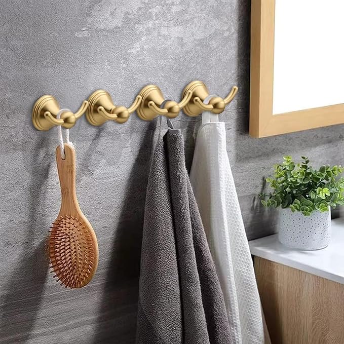 Asidrama 2 Packs Champagne Bronze Robe Towel Hook Bathroom Hooks 8706