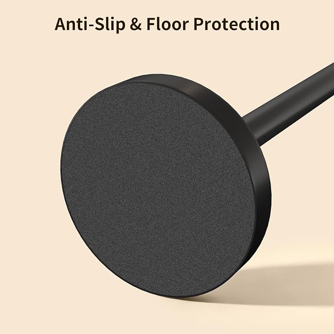 Toilet Paper Holder Stand with Weighted Base, Matte Black | Stainless Steel Design with Open-Arm Access for Bathrooms and Powder Rooms