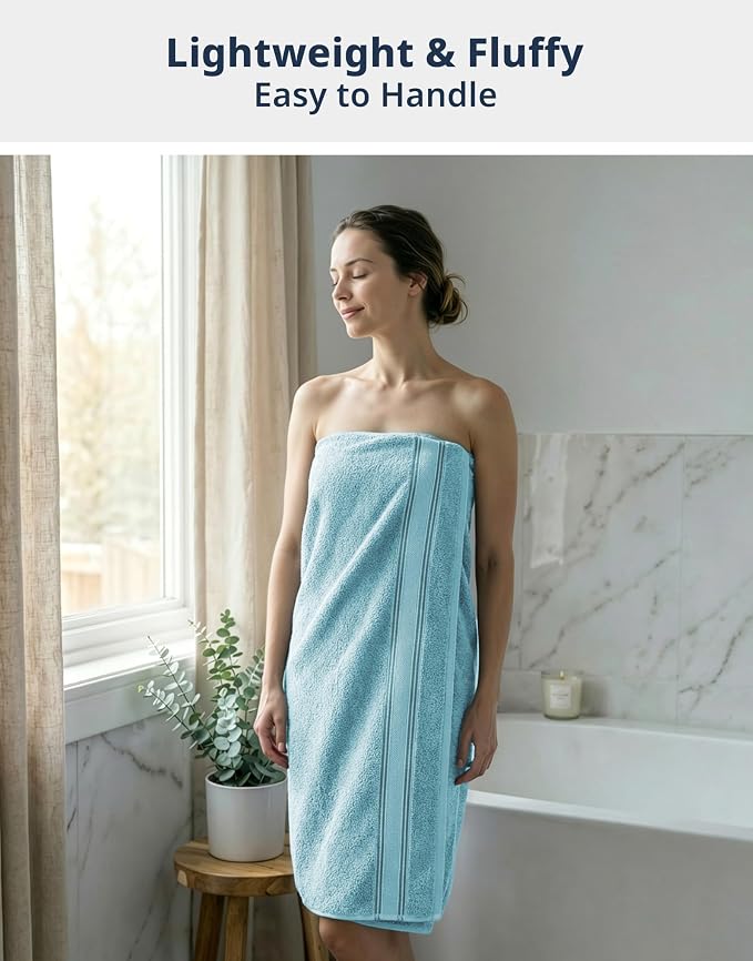 LANE LINEN Bath Towel Set 100% Cotton 18 Piece Soft Absorbent - Blue | Towel Pack -, Terry Weave Comfort, Long-Lasting Comfort, Hotel-Style Look, Gets Softer With Every Wash